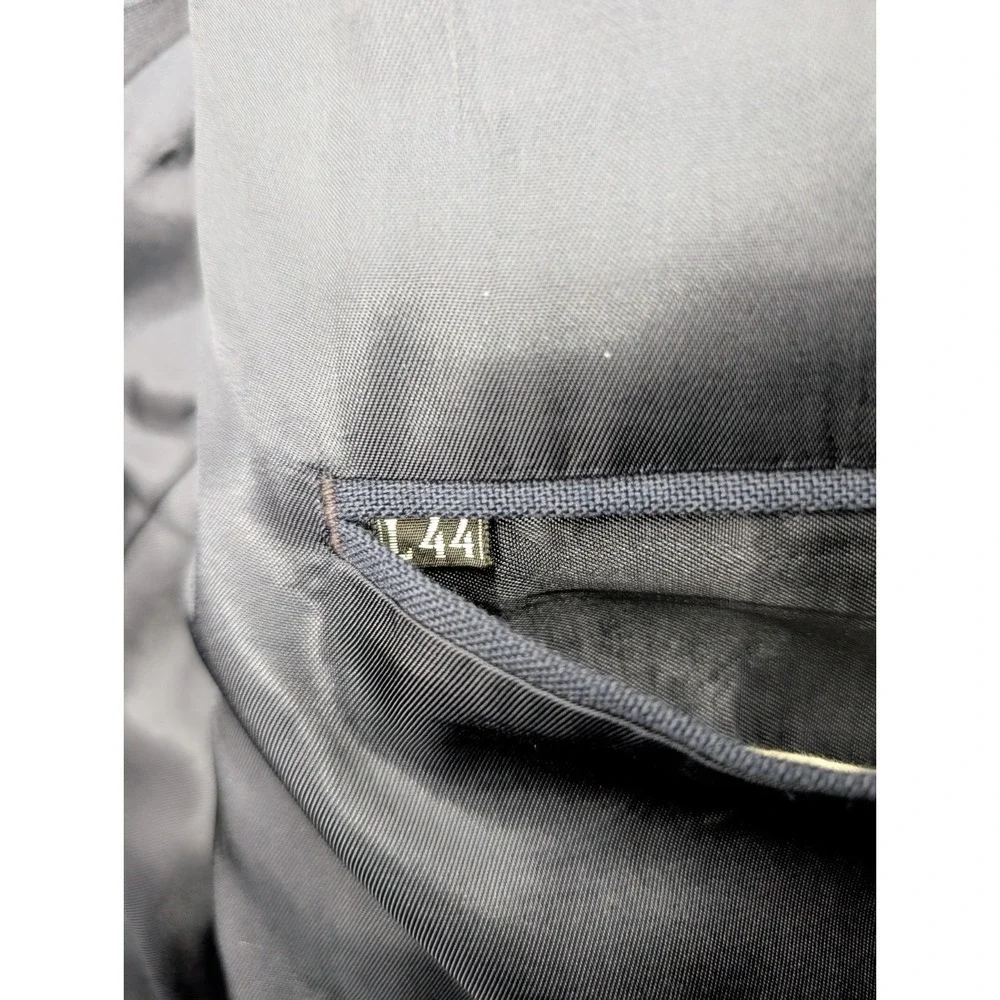 Vtg College Hall Double Breasted Blazer Men 44L Navy Wool Jacket‎ Gold Buttons